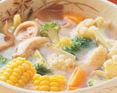 菜花鸡肉锅