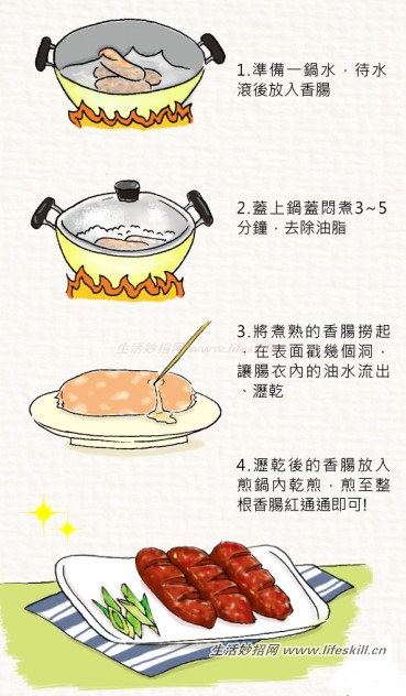 无油煎香肠，做法超简单