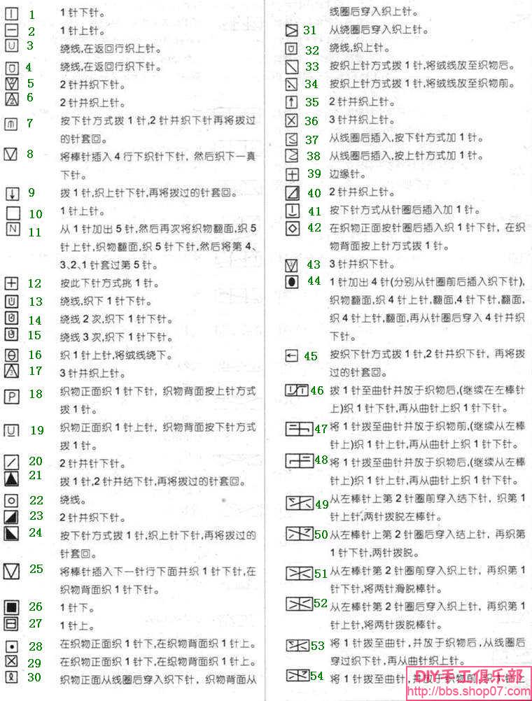 棒针符号（仿欧美式）