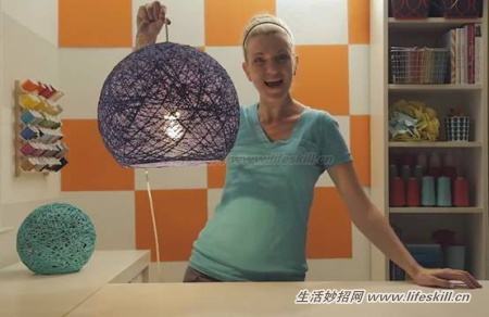 教你DIY这种漂亮的纱线灯罩