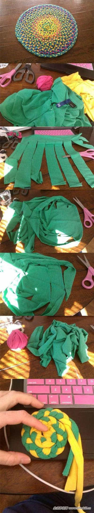 不能穿的衣服莫要扔，巧招变地毯